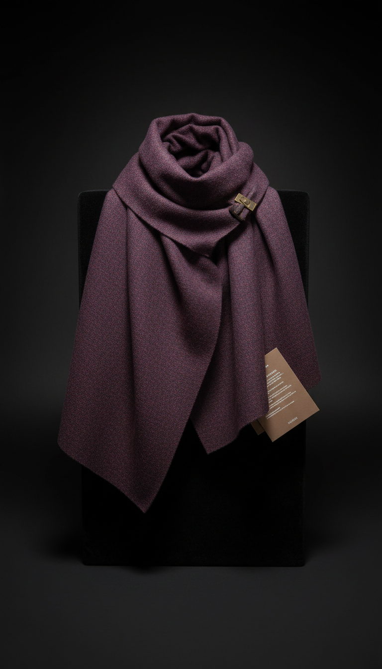 Plum Eclipse oversized wool scarf