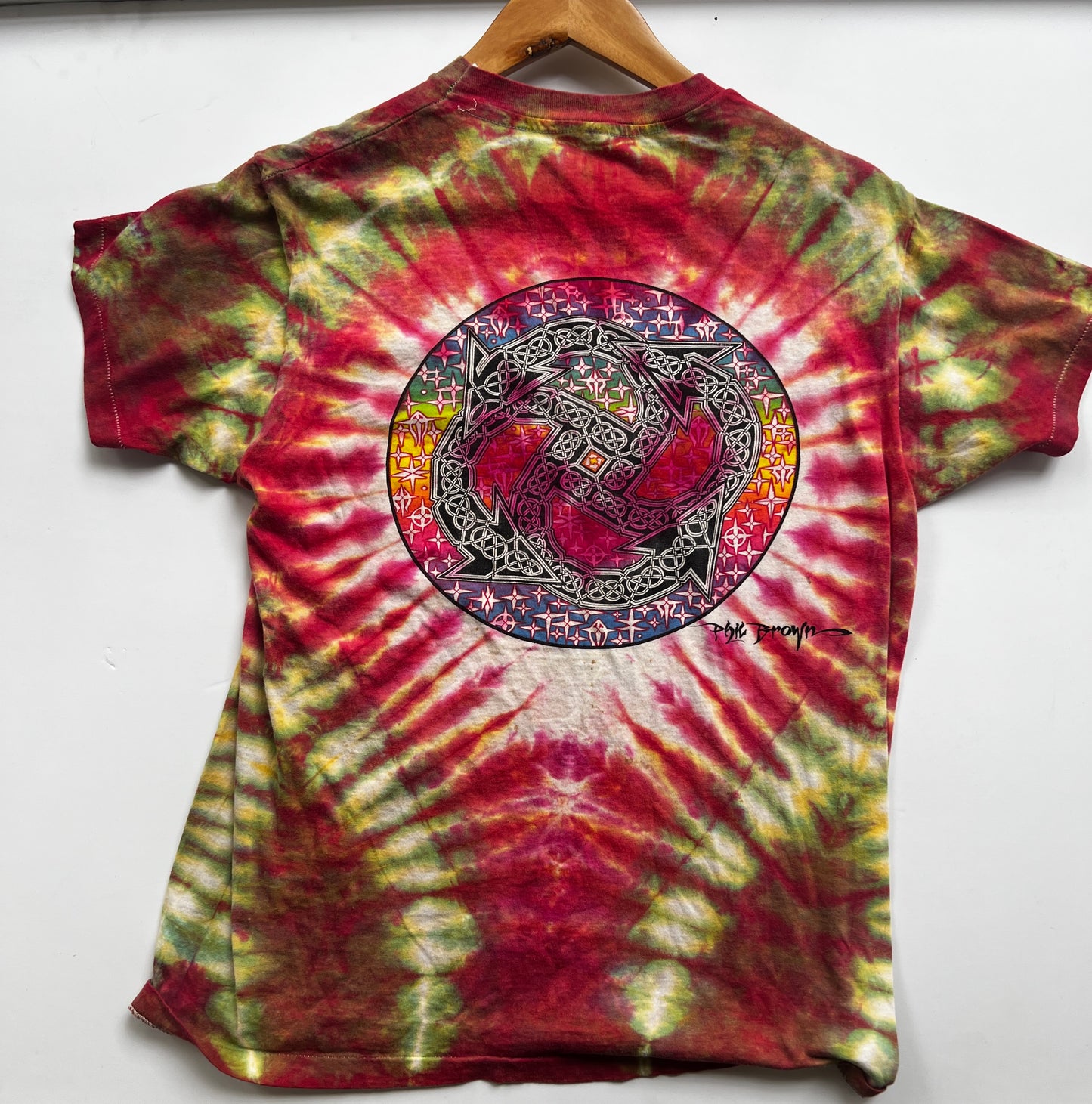 Vintage 1980s Phil Brown x Bob Thomas Mandala Tie-Dye T-Shirt – Signed