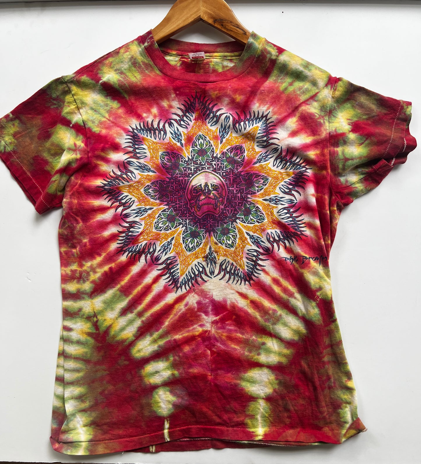Vintage 1980s Phil Brown x Bob Thomas Mandala Tie-Dye T-Shirt – Signed