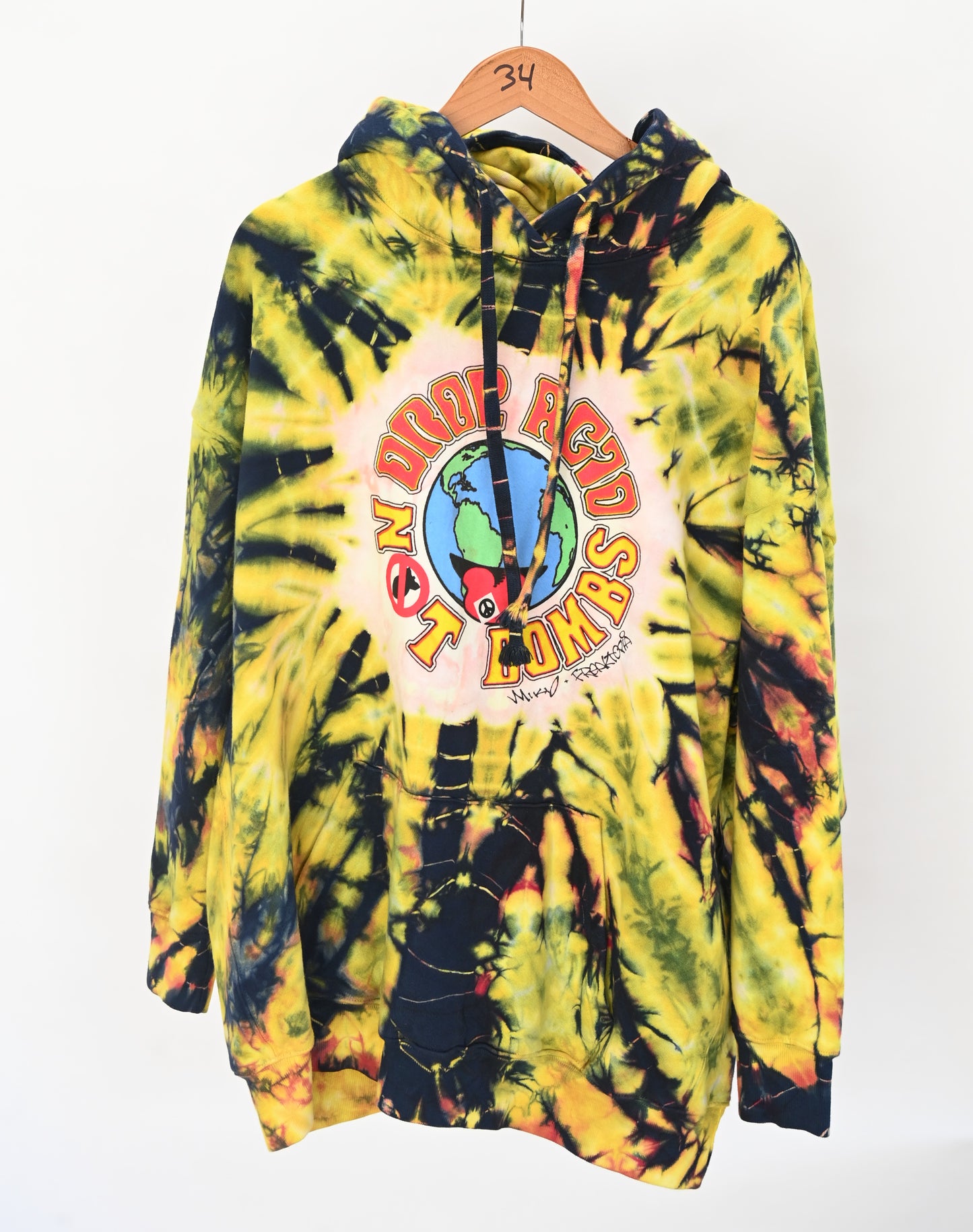 Drop Acid Not Bombs  HOODIE SWEATER. ( oversized)