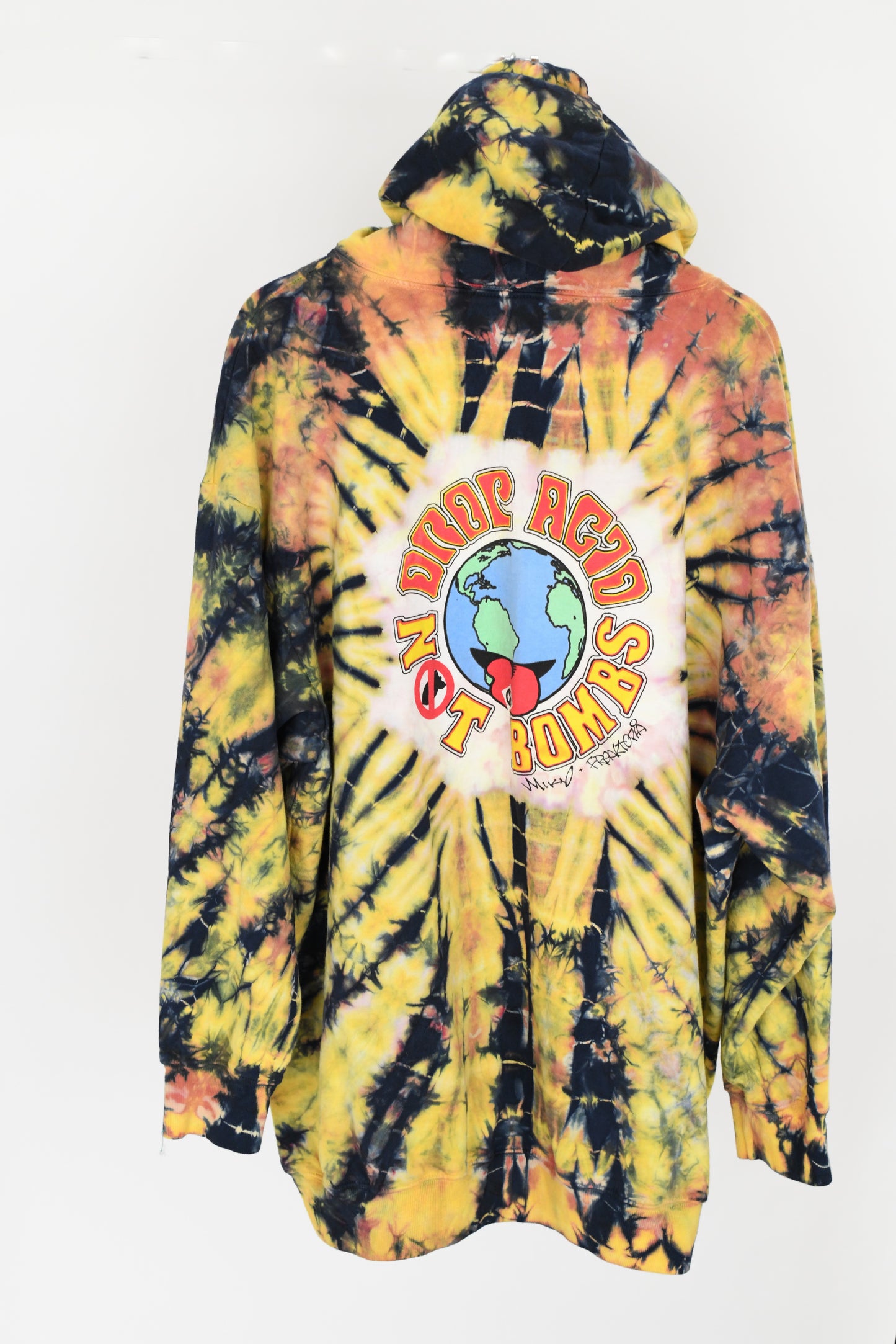 Drop Acid Not Bombs  HOODIE SWEATER.(oversized)(backprint)