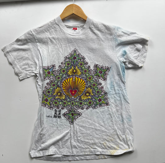 Vintage 1980s Phil Brown Mandala Heart Tie-Dye T-Shirt